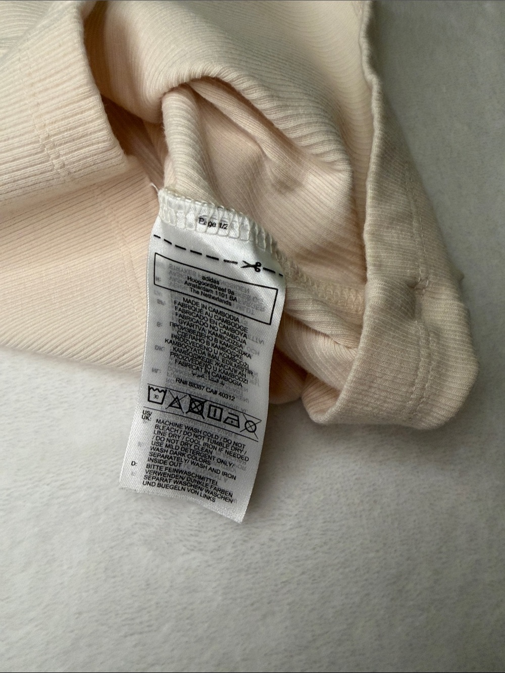 Adidas Ivory Ribbed Crop Tank - Picture 6 of 11